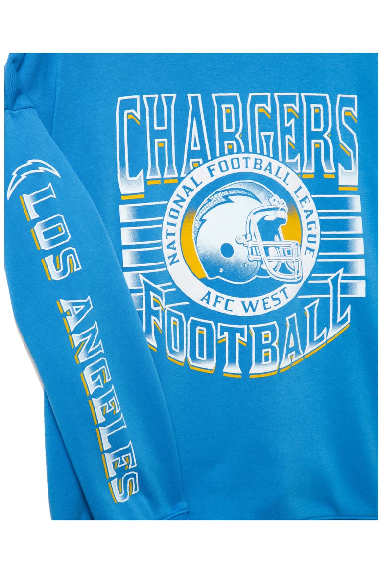 Los Angeles Chargers Striped Rib Fleece Sweatshirt, Alternate, color, POWDER BLUE