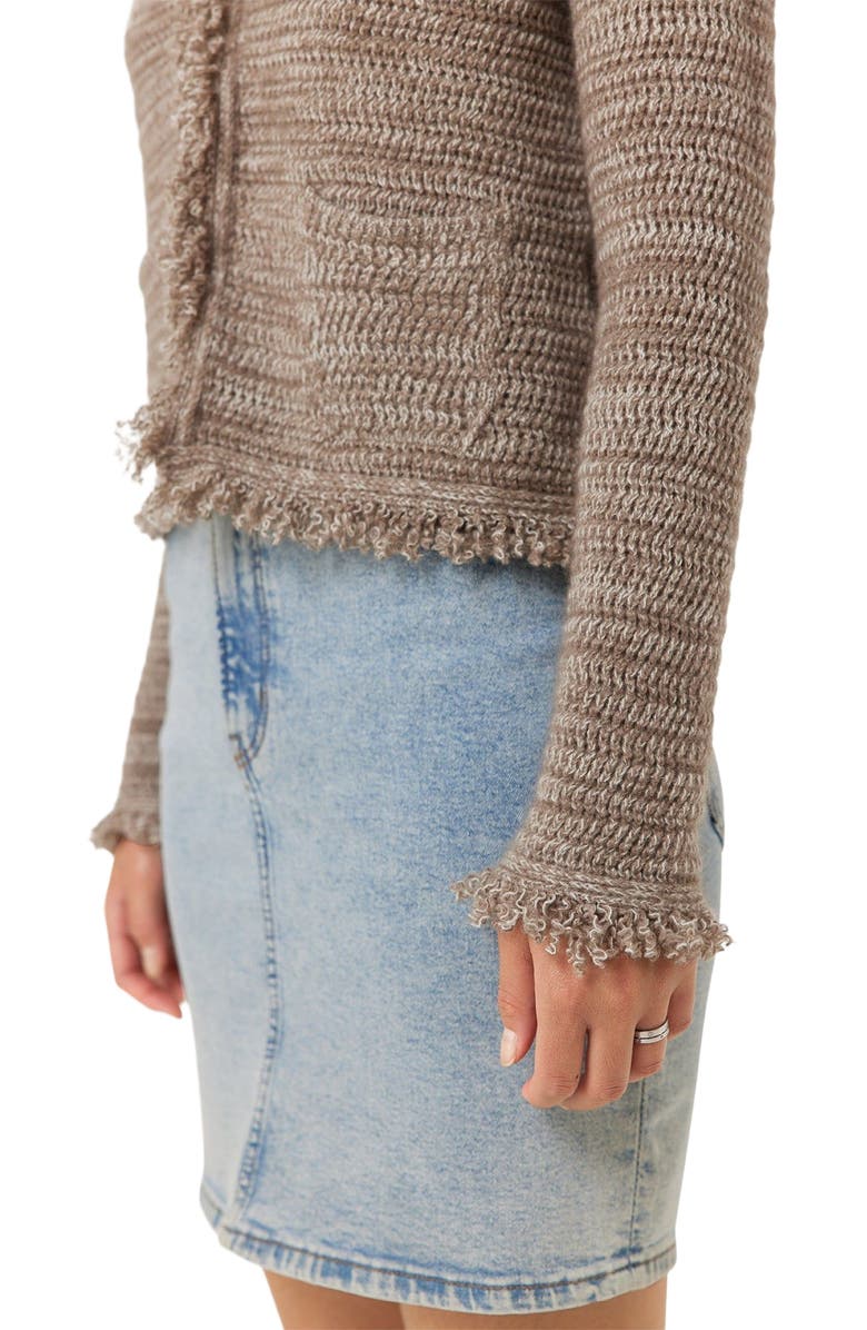 GOBI Mongolian Cashmere Women's Cashmere Cardigan with Frayed Edges, Alternate, color, 