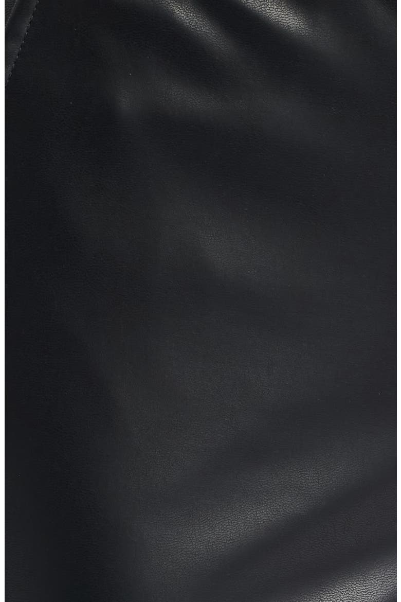 Faux Leather Crop Baby Bootcut Pants, Alternate, color, BLACK