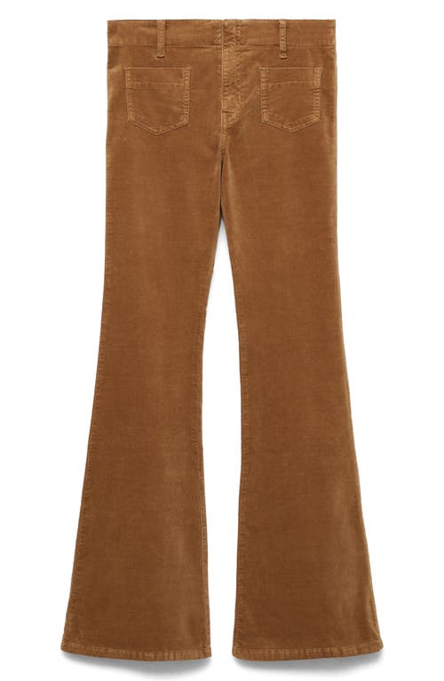 Mango Britney Flare Corduroy Pants In Medium Brown