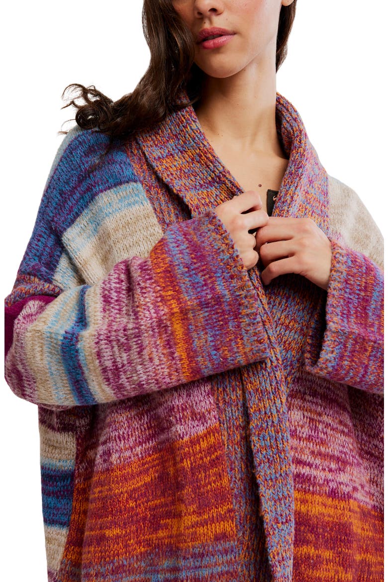 Enid Cardigan, Alternate, color, OCEAN SUNSET COMBO