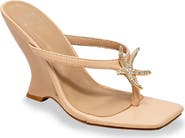 CHASE AND CHLOE Starfish Post Toe Wedge Heel Sandal