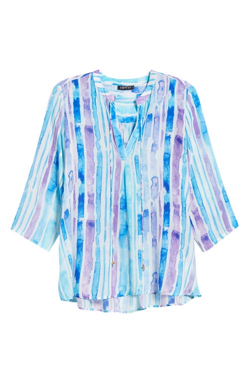 Apny Tie Neck Top In Multi