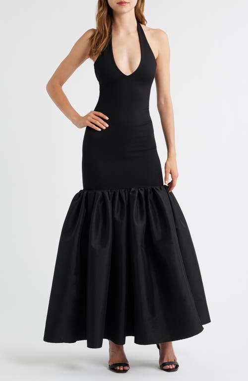 Delfi Collective Isha Halter Gown In Black