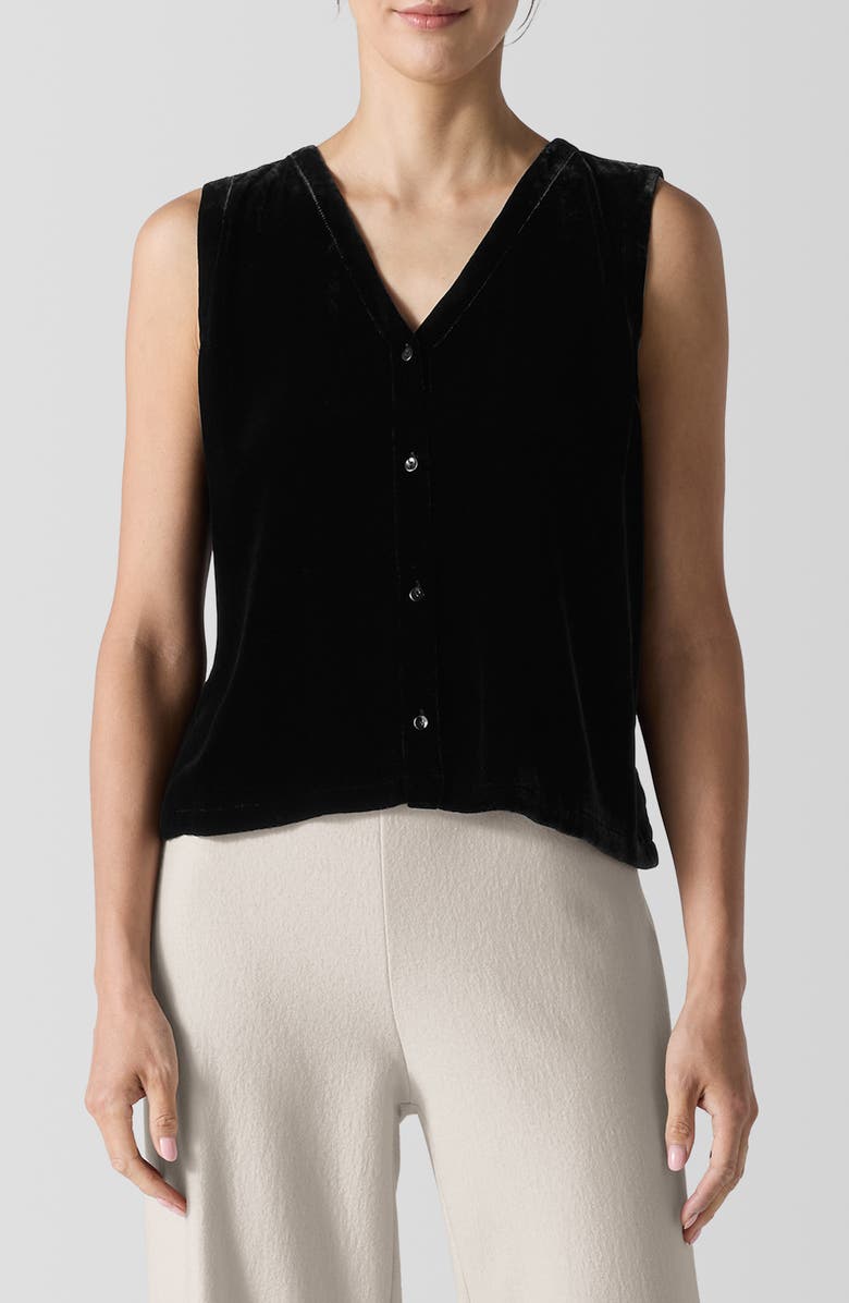 Eileen Fisher Velvet Tie Back Vest, Main, color,