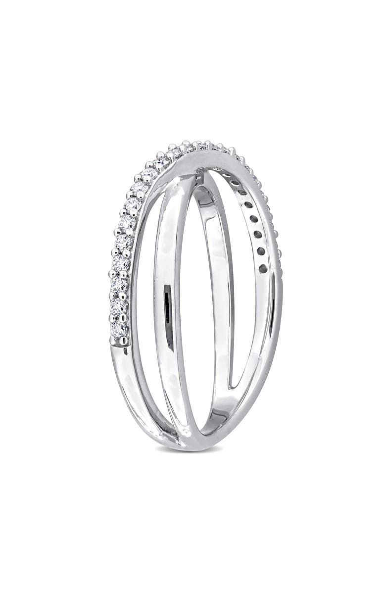 DELMAR Lab-Grown Moissanite Crossover Ring, Alternate, color, Silver