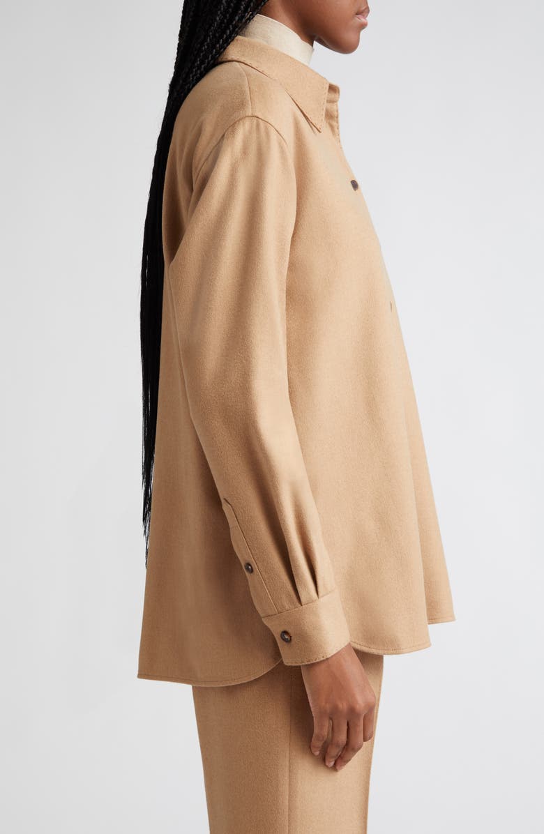 Lafayette 148 New York Drop Shoulder Camel Hair Shirt Jacket, Alternate, color, Camel
