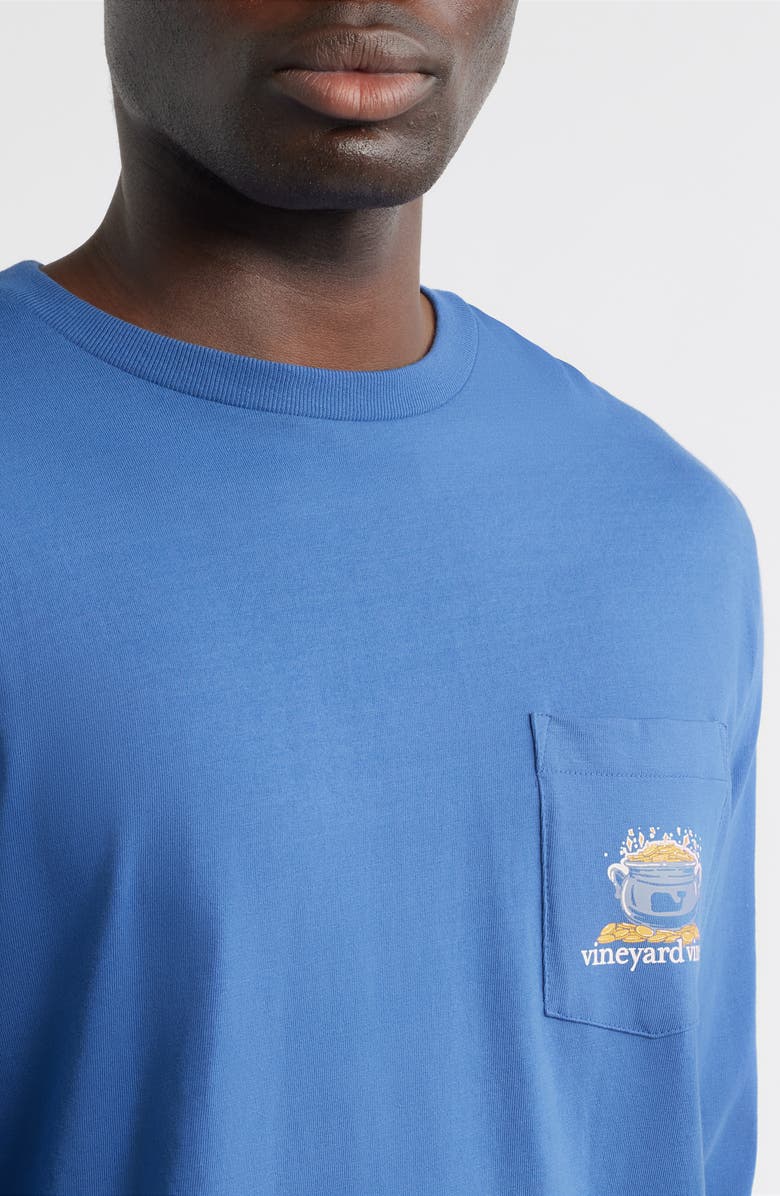 vineyard vines St. Patty's Day Long Sleeve Cotton Graphic Pocket T-Shirt, Alternate, color, Moonshine