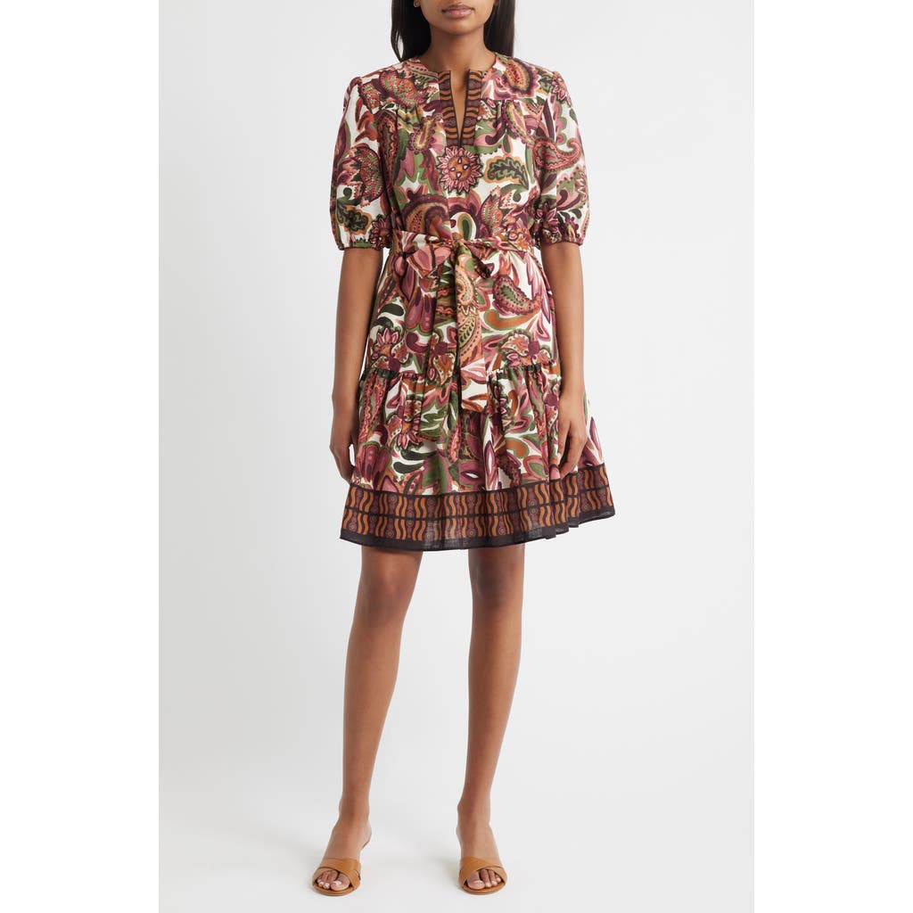 Julia Jordan Puff Sleeve Mini Dress In Multi