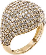 BY ADINA EDEN Diamond Pave Rounded Signet Ring 14K