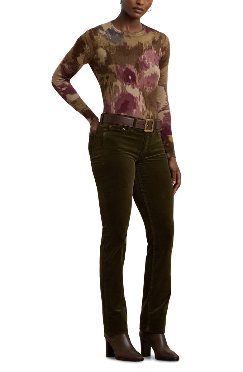 Lauren Ralph Lauren Cotton Blend Sweater, Alternate, color, Tan Multi