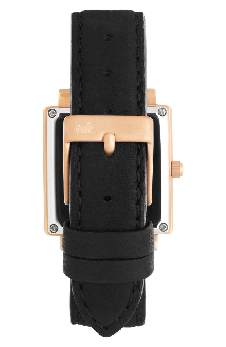LARSSON & JENNINGS 'Norse' Square Leather Strap Watch, 27mm x 34mm, Alternate, color, 
