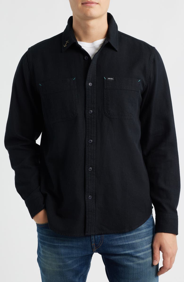 DARK SEAS Bergstrom Cotton Button-Up Shirt, Alternate, color, Black