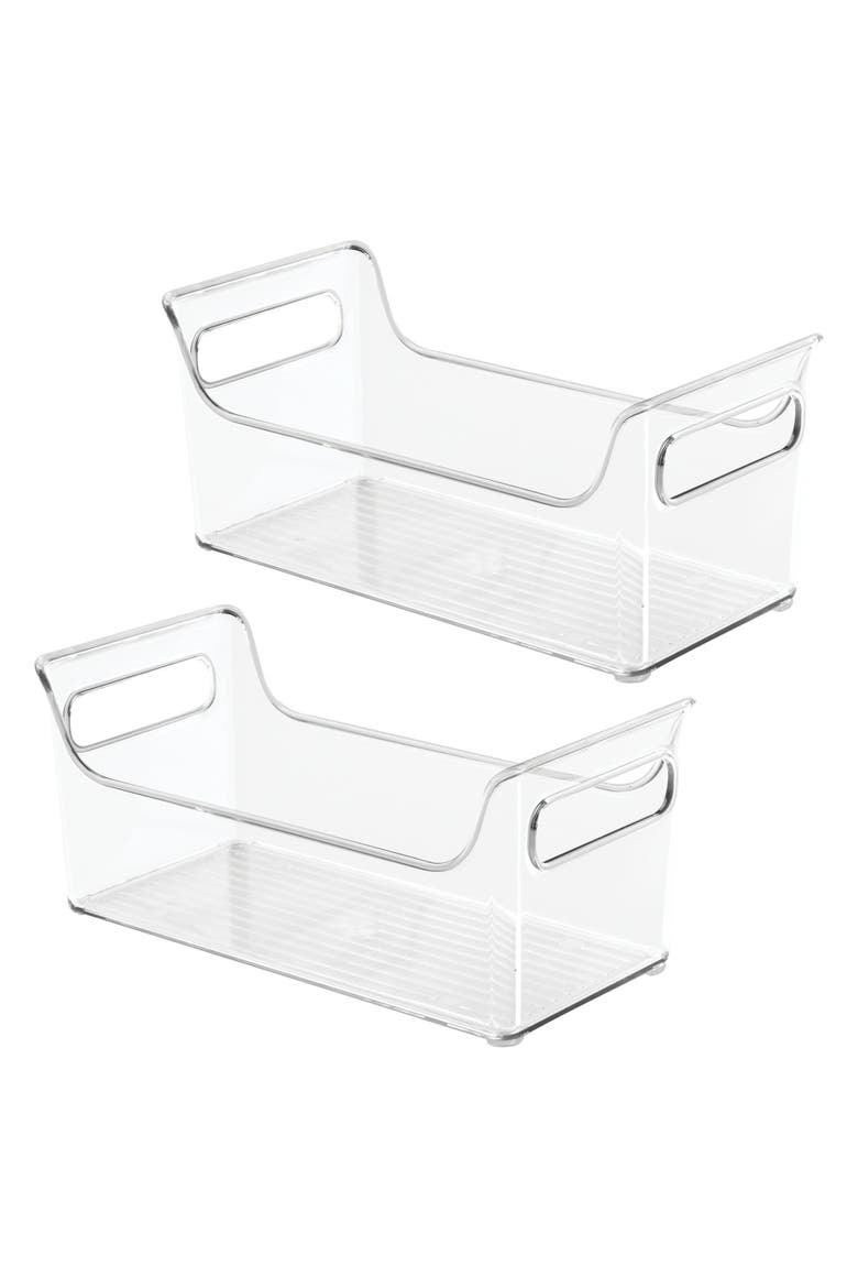 Plastic Condiment Organizer with Handles, Set of 2, Clear, Made in USA, Main, color, Clear