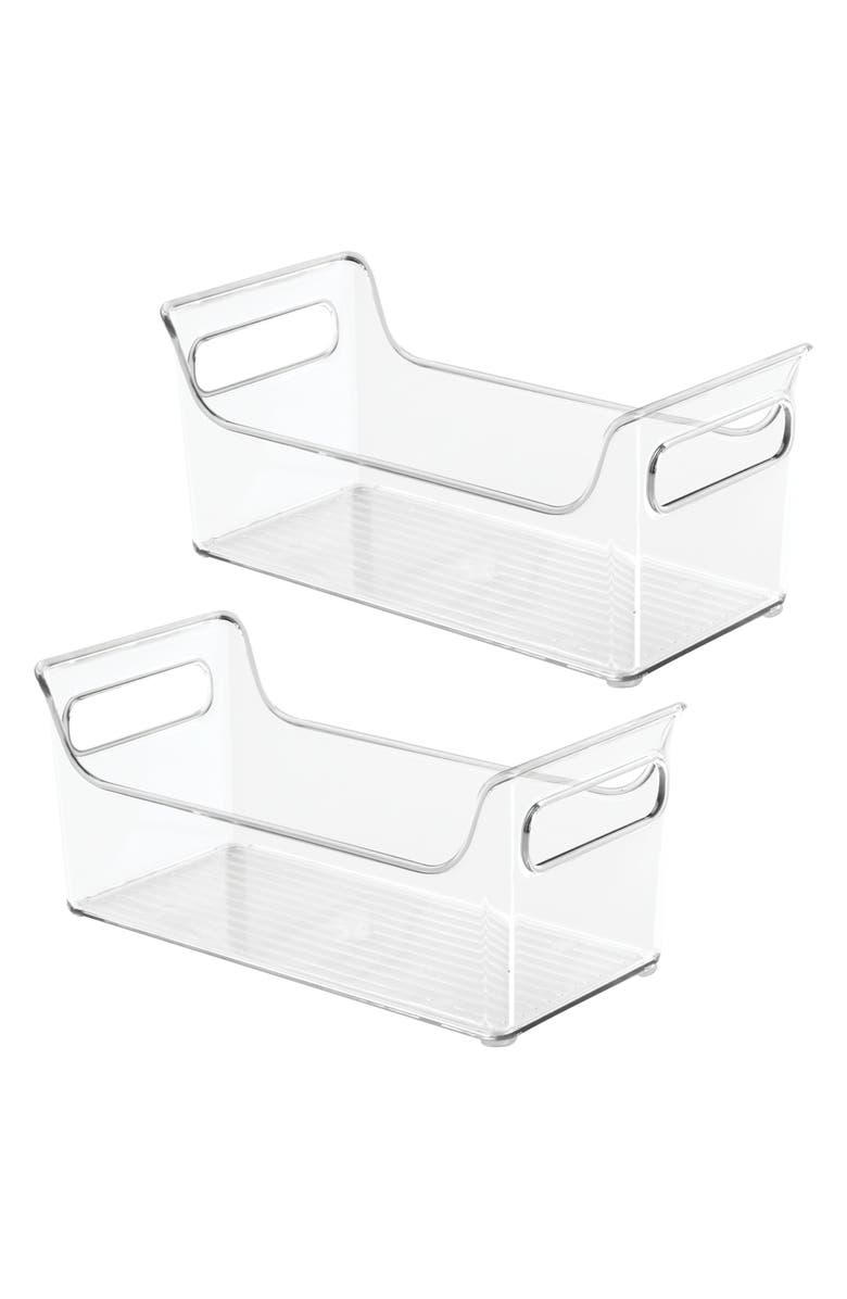 iDesign Plastic Condiment Organizer with Handles, Set of 2, Clear, Made in USA, Main, color, Clear