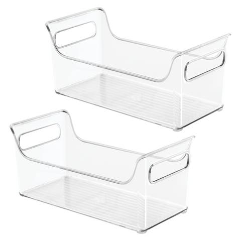Plastic Condiment Organizer with Handles, Set of 2, Clear, Made in USA