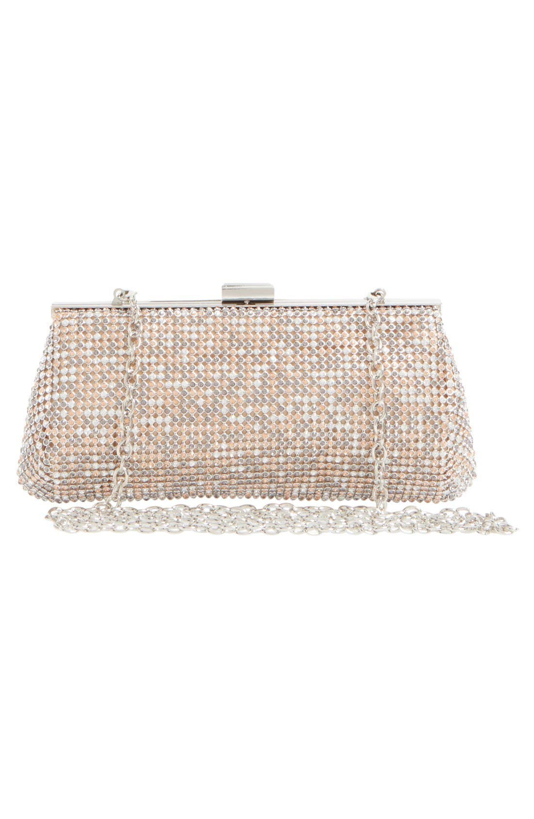 Crystal Mesh Clutch, Alternate, color, BLUSH
