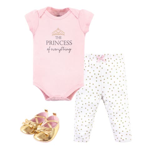 Little One
s Cotton Outfit Set Bodysuit, Pants, and Matching Shoes