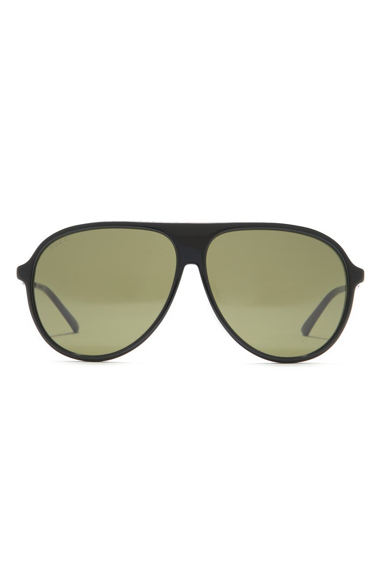 Gucci 61mm Aviator Sunglasses, Main, color, 