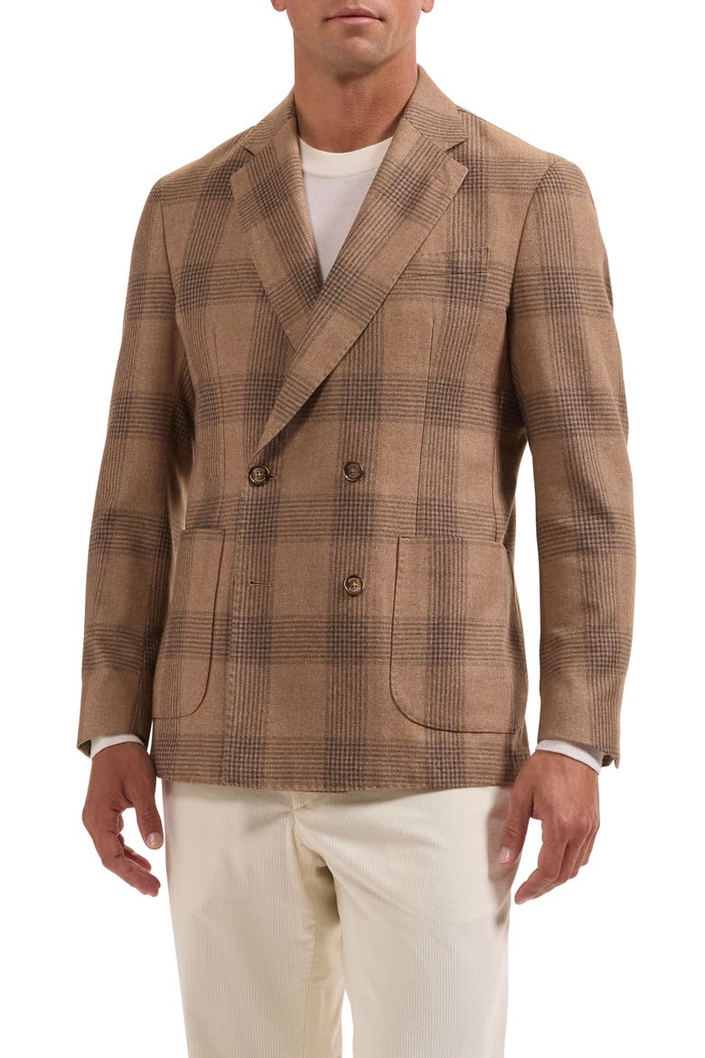 Two-Button Virgin Wool, Cotton & Cashmere Blazer, Main, color, CAMEL