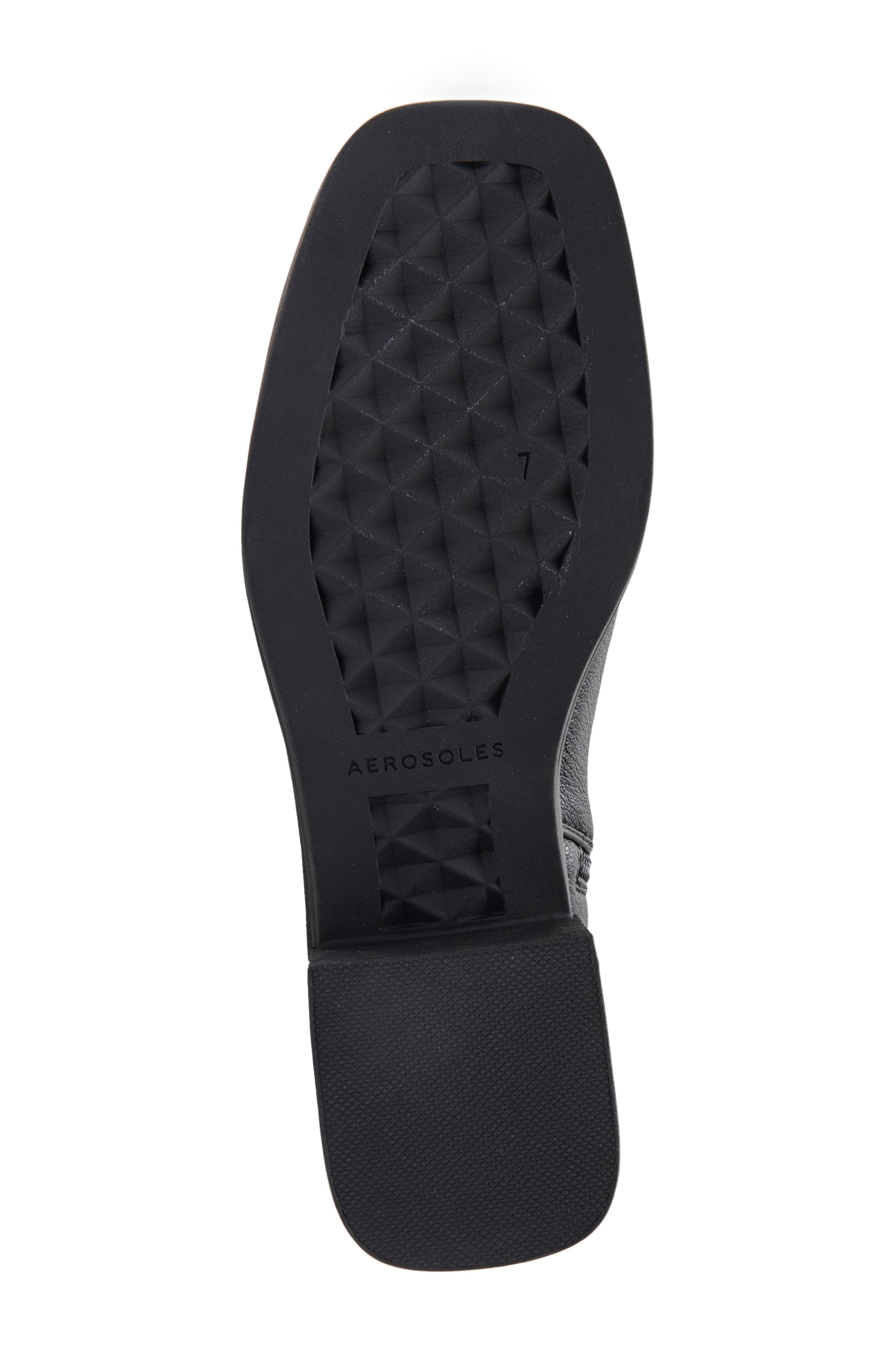 Aerosoles Dazzy Square Toe Boot, Alternate, color, Black Pebbled Stretch Faux