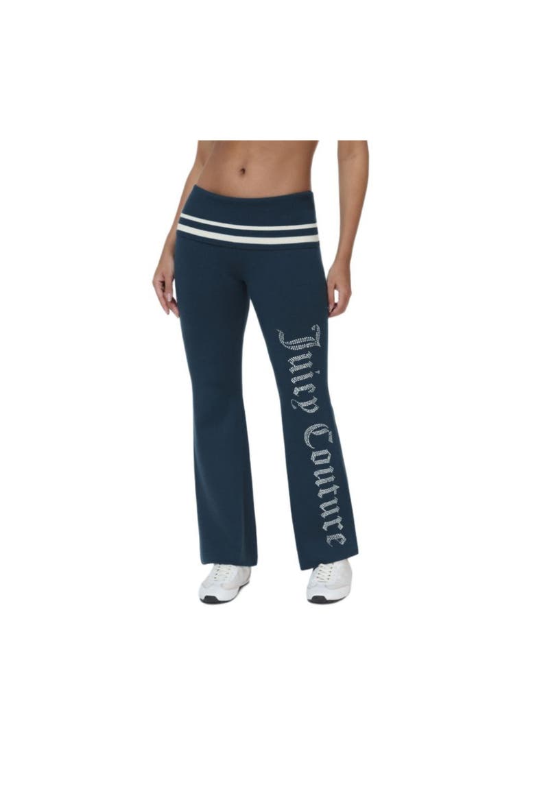 Foldover Flare Knit Pants, Main, color, REGAL BLUE