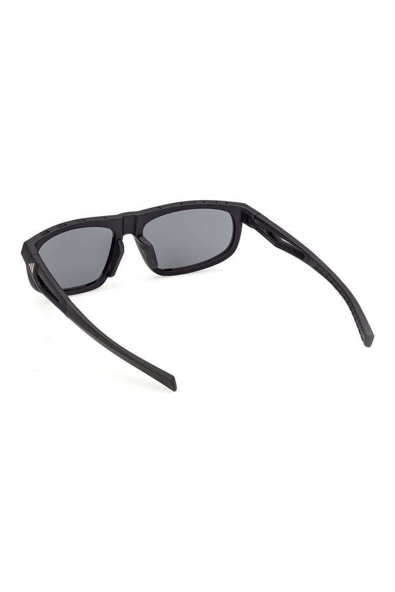 56mm Geometric Sunglasses, Alternate, color, MATTE BLACK / SMOKE