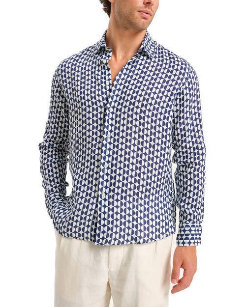 Peninsula Swimwear Costa Rei Linen Shirt In Blue