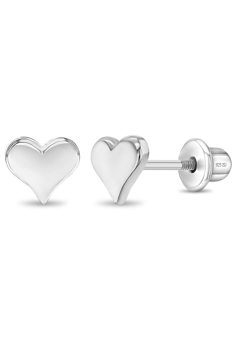 Classic Polished Heart Earrings, Main, color, Silver