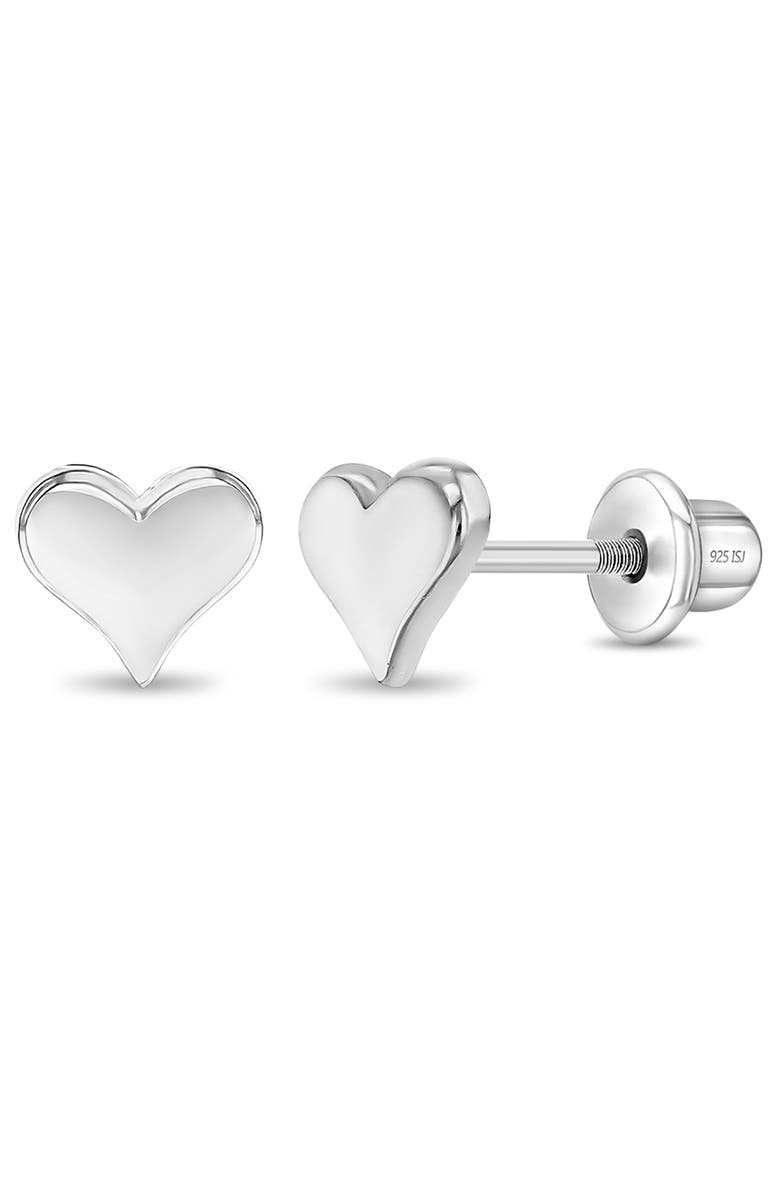 In Season Jewelry Classic Polished Heart Earrings, Main, color, Silver