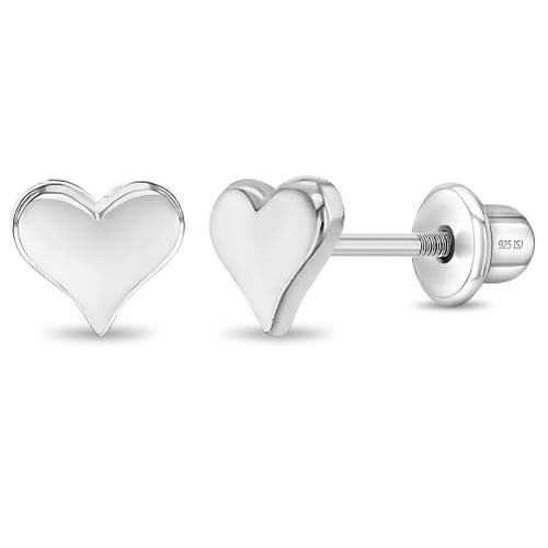 In Season Jewelry Classic Polished Heart Earrings in Silver at Nordstrom