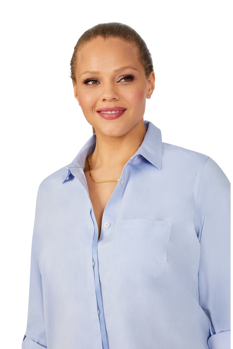 Charlie Roll Tab Non-Iron Cotton Button-Up Shirt, Alternate, color, BLUE WAVEE2