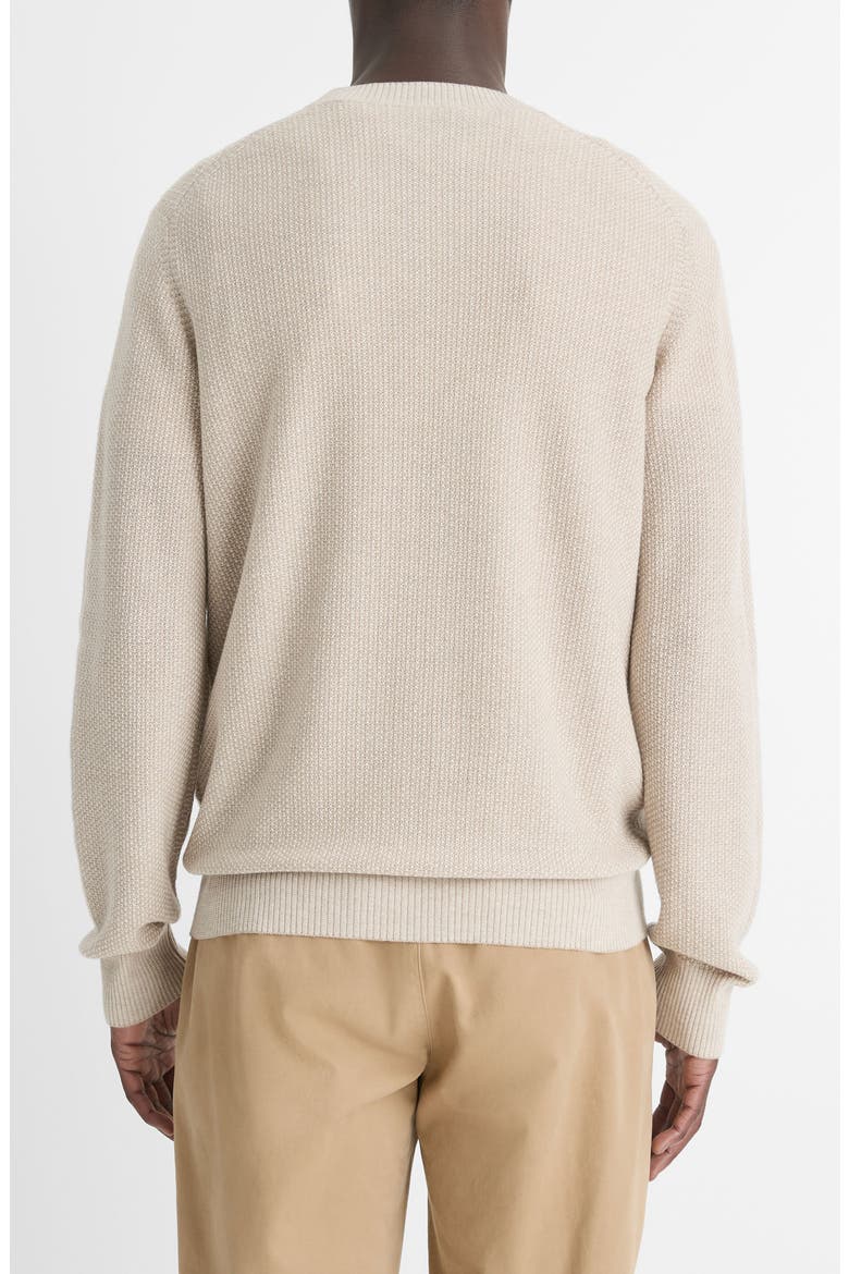 Geometric Jacquard Wool & Cotton Blend Crewneck Sweater, Alternate, color, BRITISH KHAKI