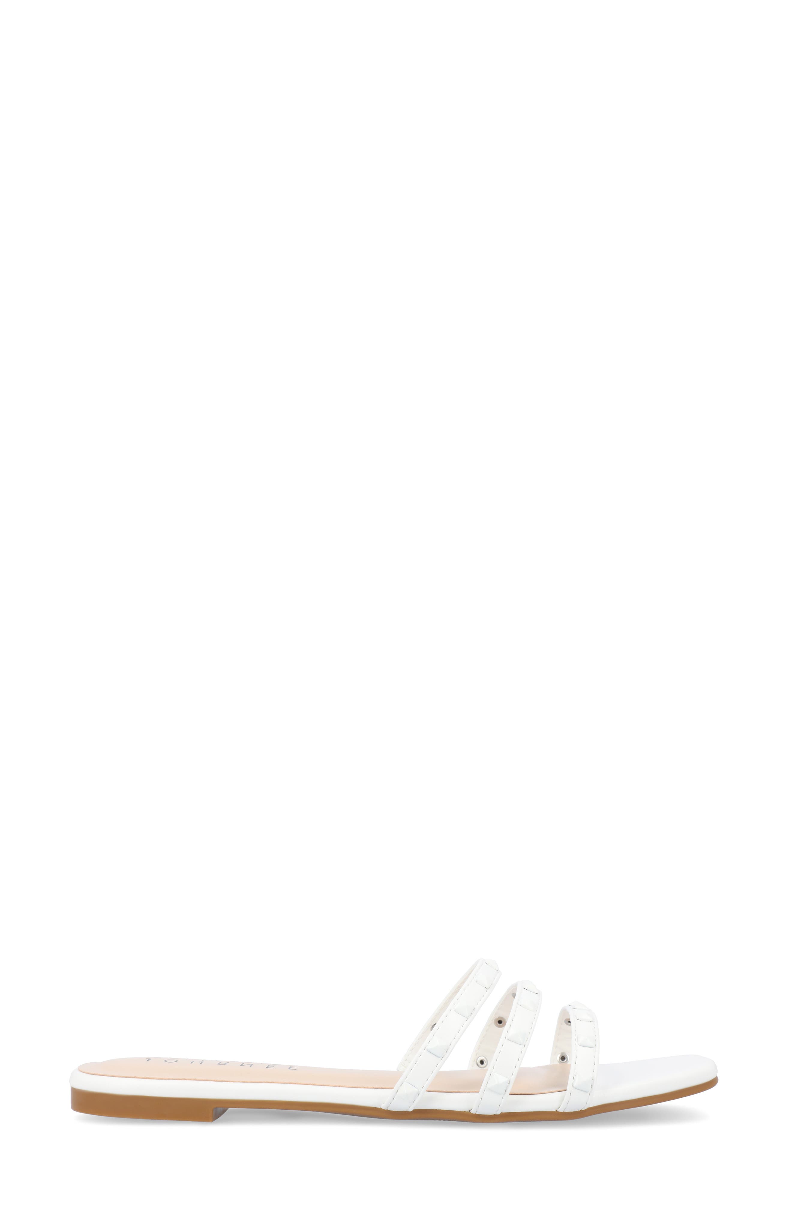 Journee Collection Camarie Sandal, Alternate, color, White