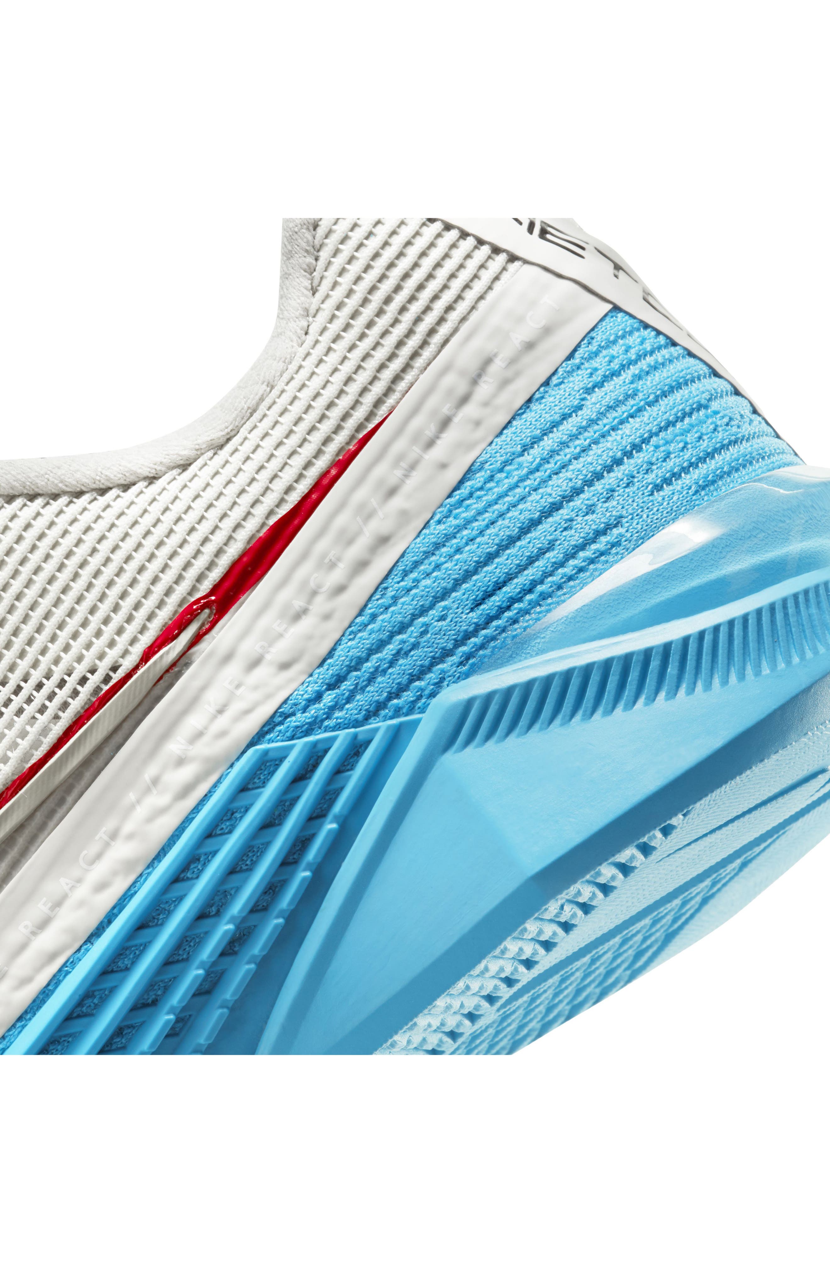 React Metcon Turbo Training Shoe, Alternate, color, BONE/ BLUE/ BLACK/ RED