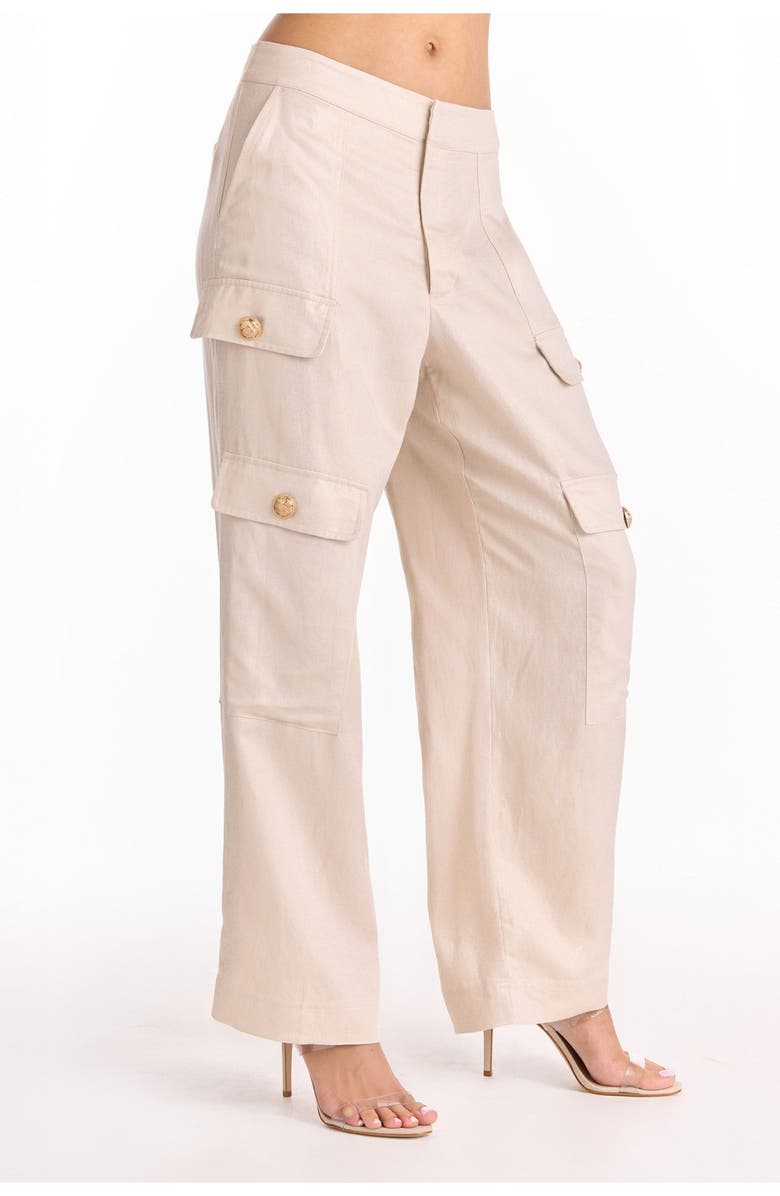 The Noli Shop Milan Linen Shimmer Cargo Pant, Alternate, color,