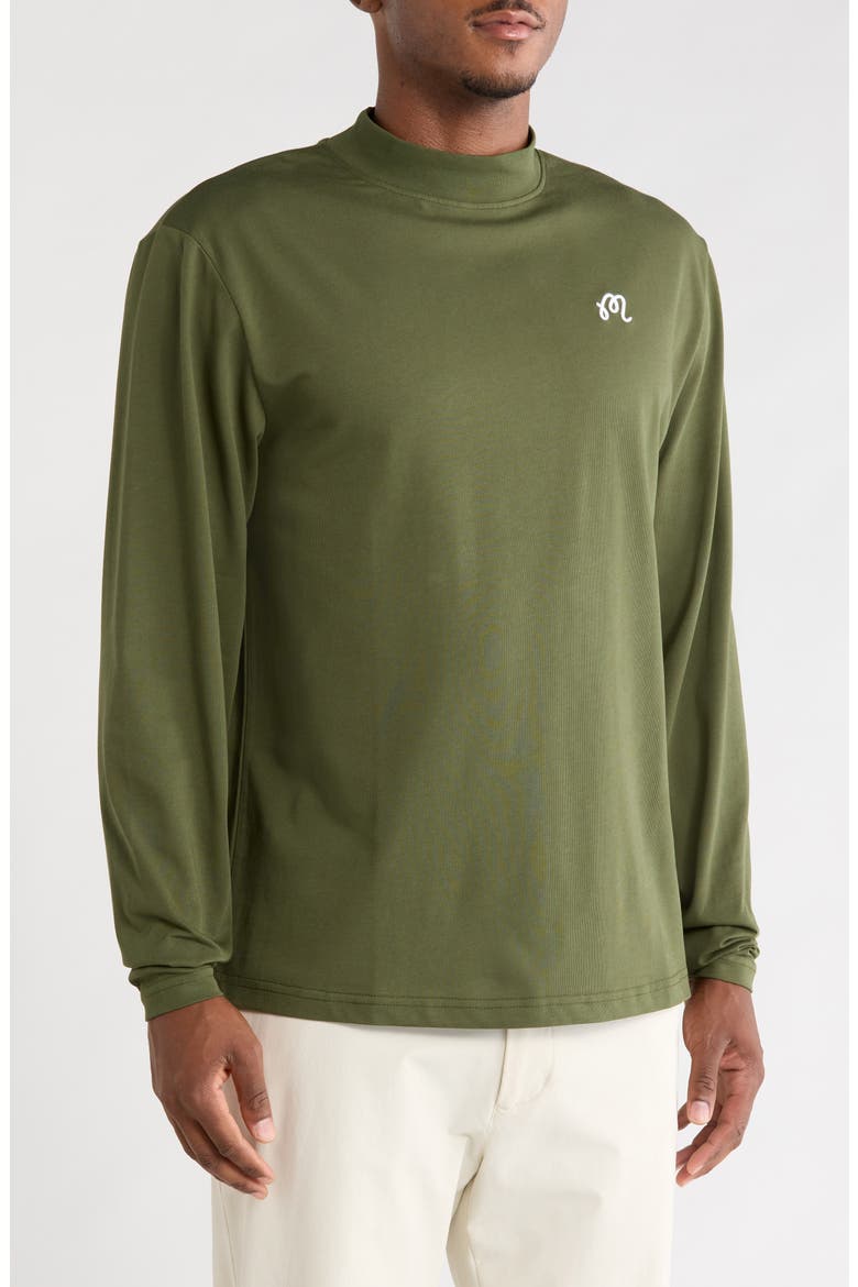 Upland Mock Neck Cotton T-Shirt, Alternate, color, RIFLE GREEN