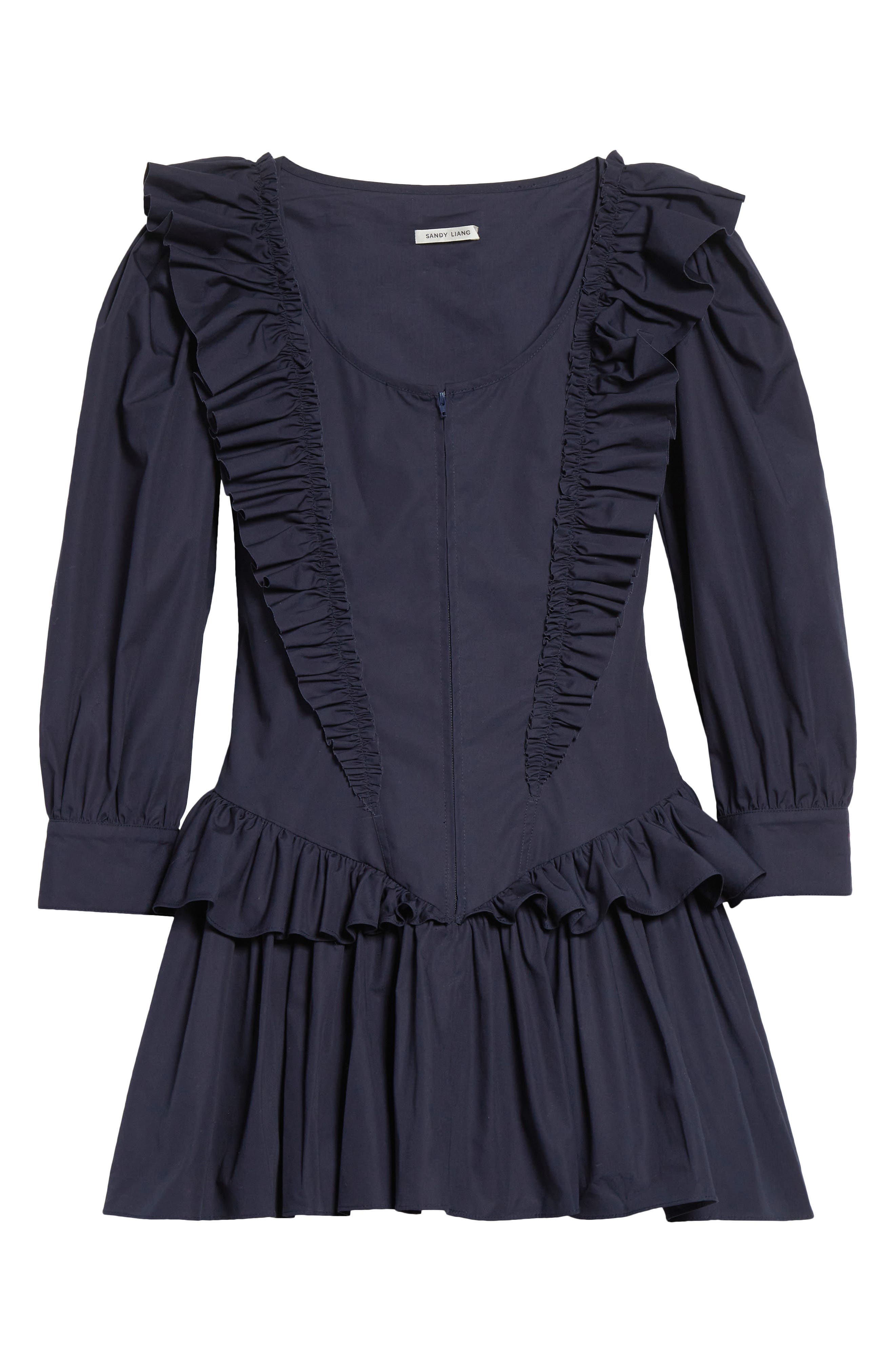 Sandy Liang Callie Ruffle Cotton Poplin Minidress (Women) | Nordstrom