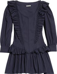 Sandy Liang Callie Ruffle Cotton Poplin Minidress