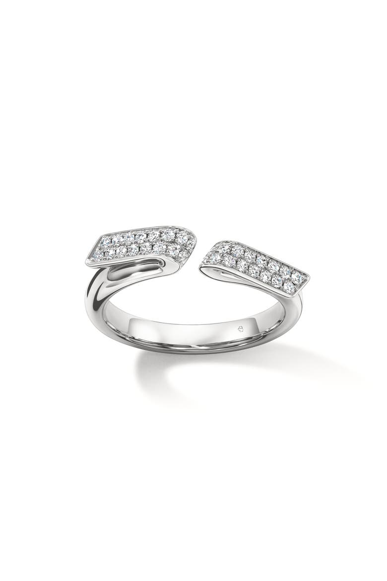 INSIDE/OUT 18K Gold Diamond Flip Open Ring, 0.15ct., Alternate, color, WHITE GOLD