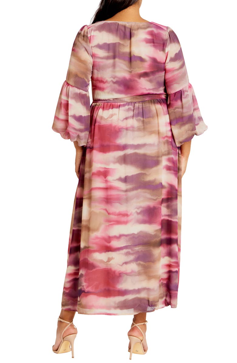 City Chic Romance Balloon Sleeve Maxi Dress, Alternate, color, Symphony