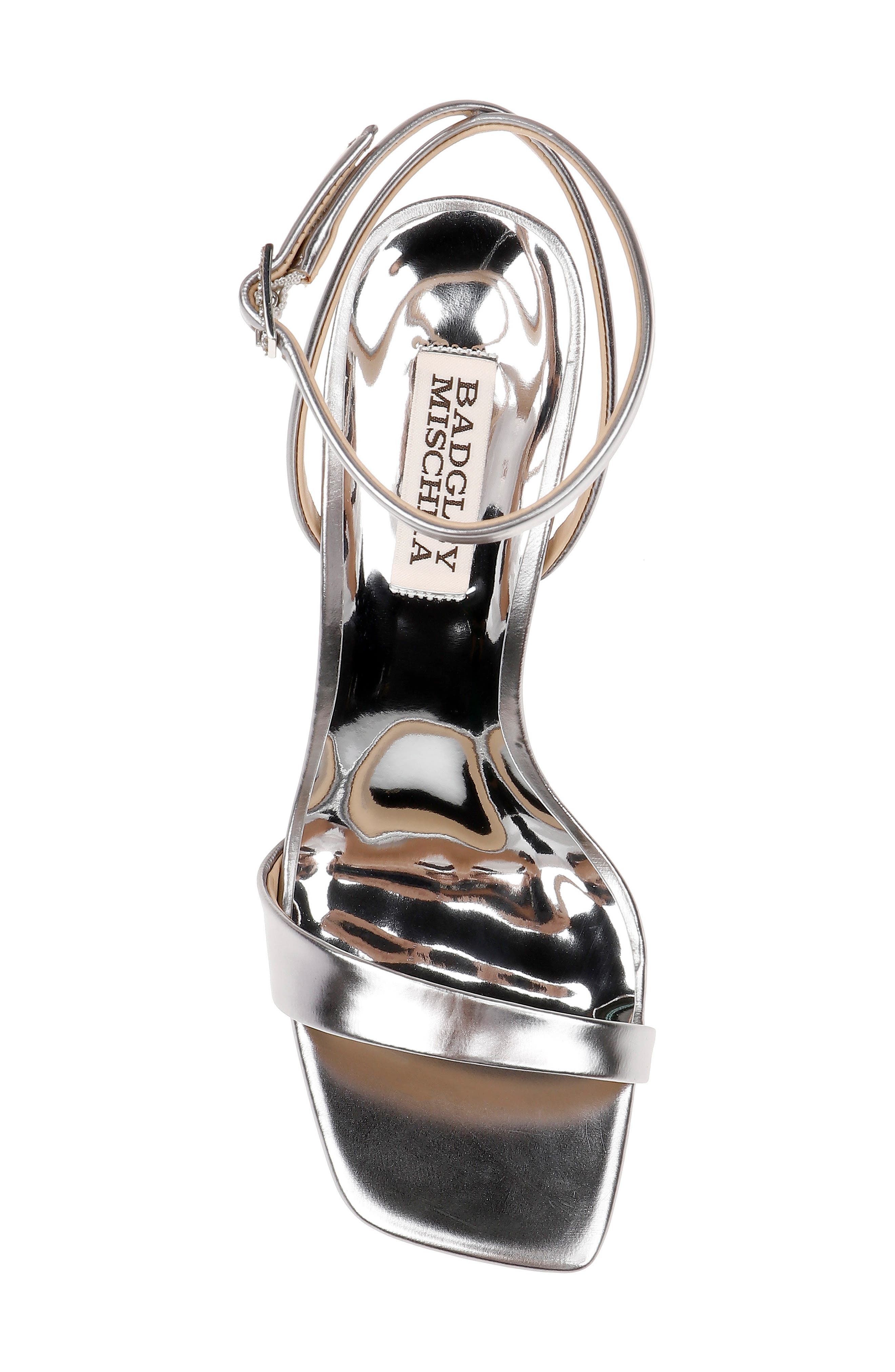 Ivette II Ankle Strap Sandal, Alternate, color, DARK SILVER