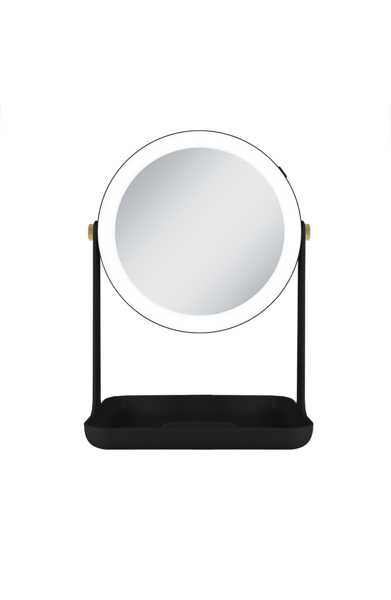 Zadro Back-to-School Lighted Makeup Mirror with Accessory Tray & Phone Holder, Alternate, color, Black
