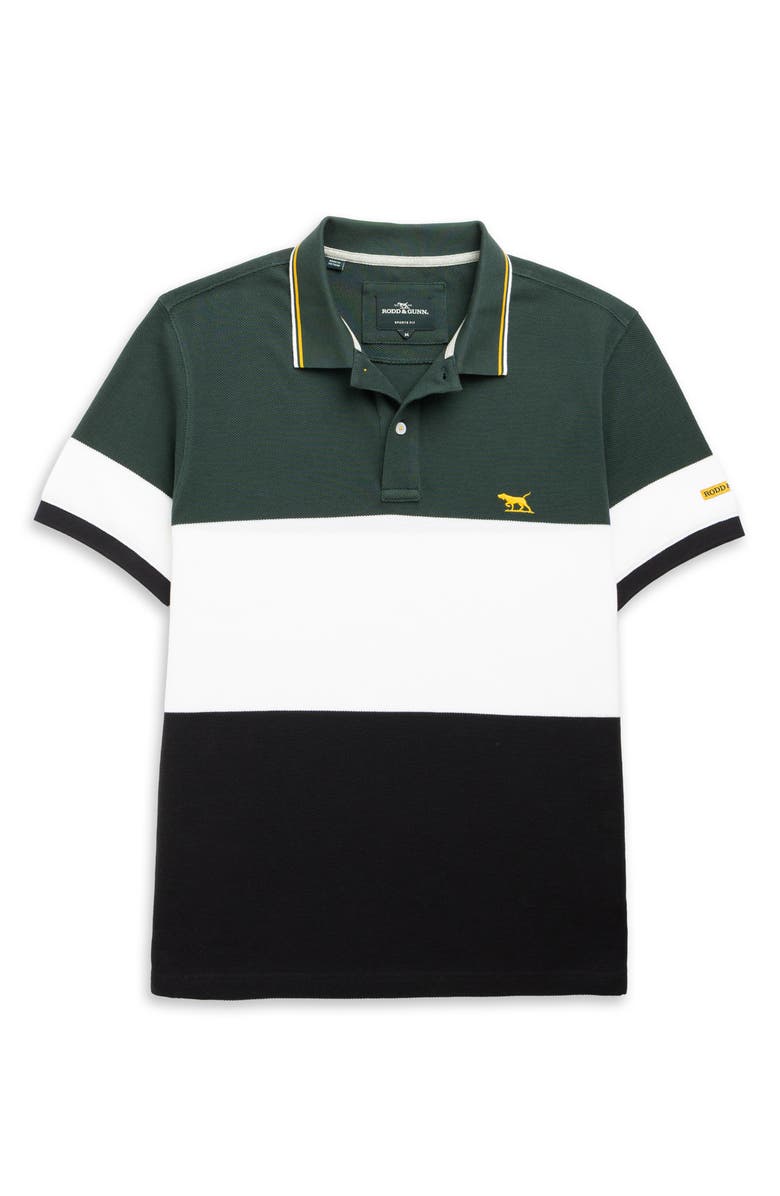 Rodd & Gunn Homebay Sports Fit Colorblock Cotton Piqué Polo, Alternate, color, Onyx