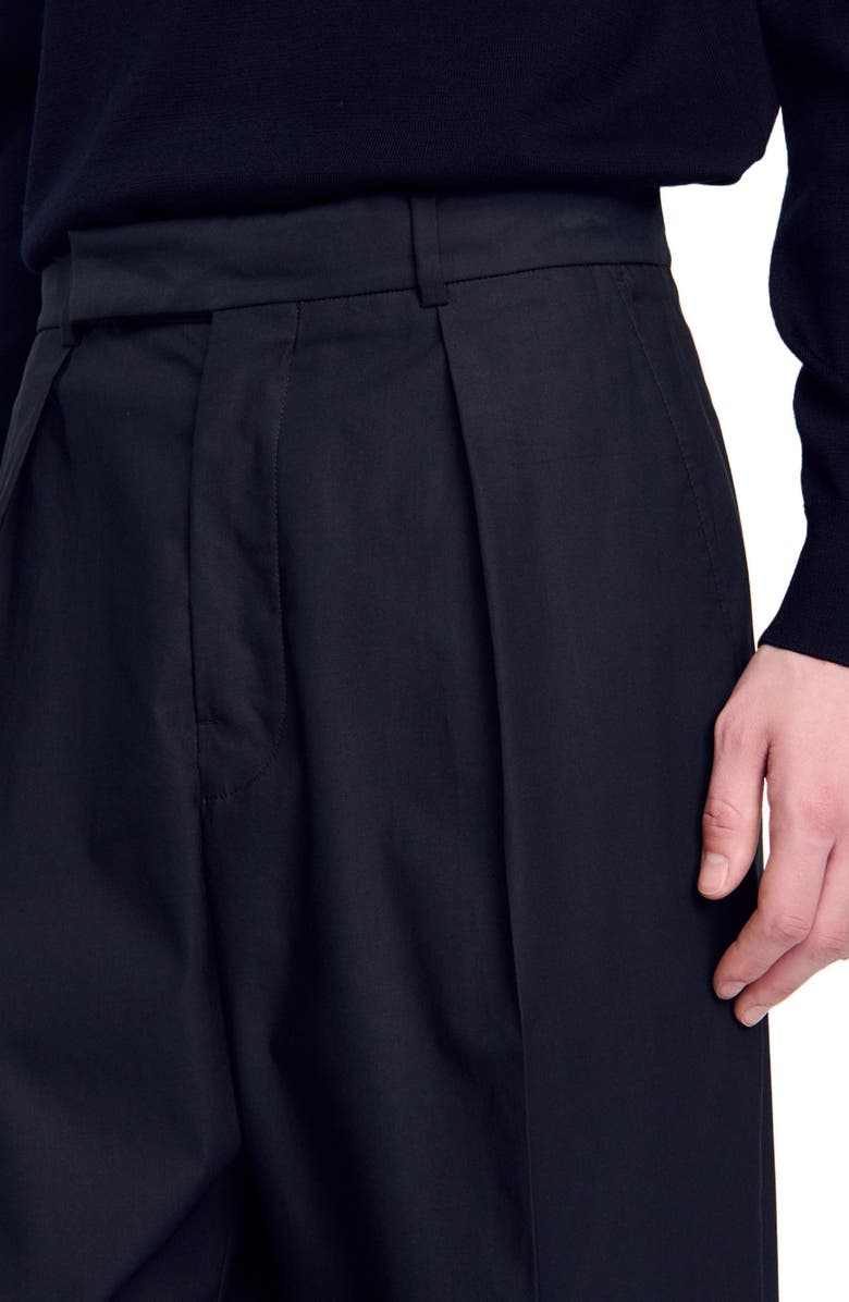 SANDRO Wide-leg trousers with creases, Alternate, color,