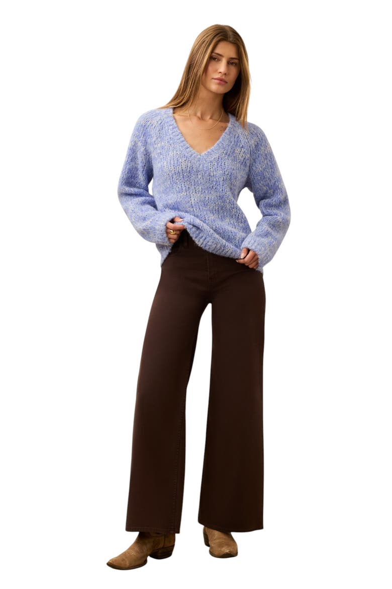 Apres Alpaca V-Neck Sweater, Alternate, color, SALTWATER BLUE