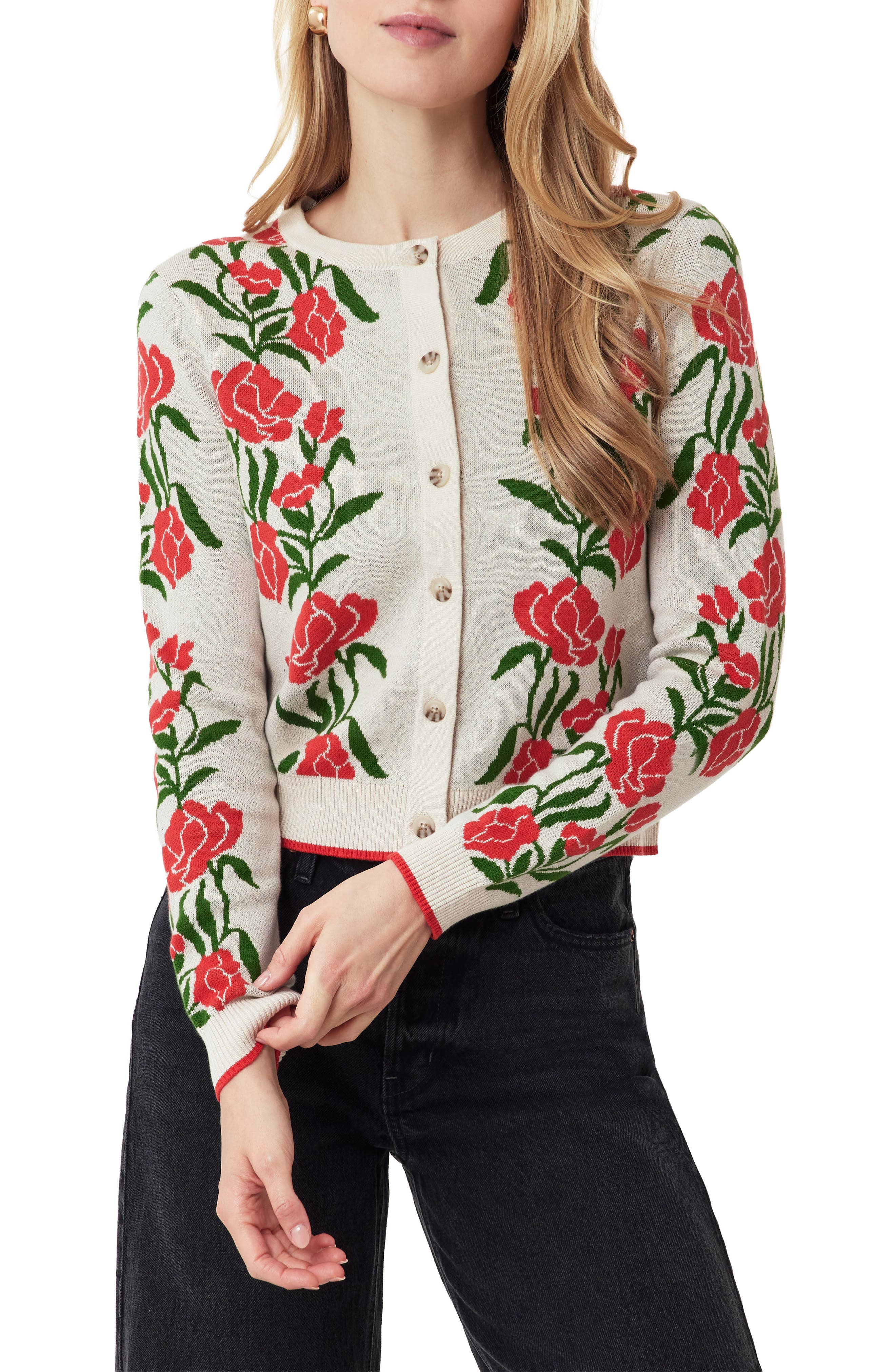 Scotch & Soda Poinsettia Intarsia Crewneck Sweater