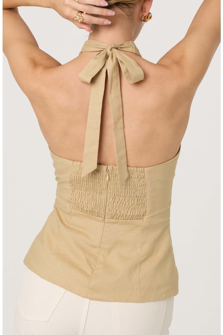 Yaritza Halter Neck Vest Top, Alternate, color, KHAKI
