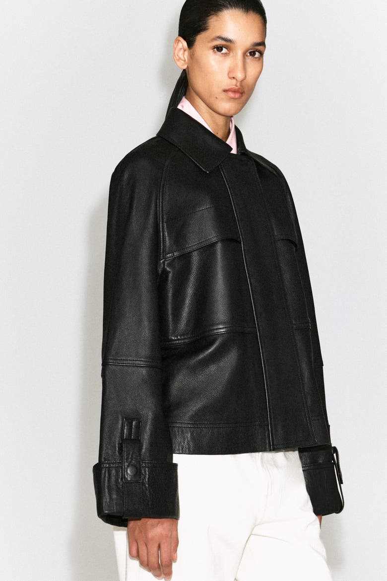 Leather Workwear Jacket, Alternate, color, BLACK