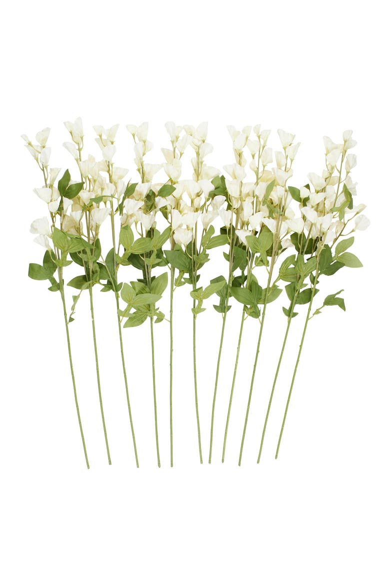 Set of 12 Sweet Pea Artificial Flowers, Main, color, WHITE